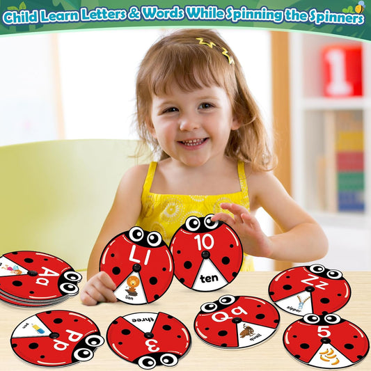 Early Learning Montessori Spinning Flash Cards – ABC 123 Alphabet & Number Toy for Kids (3–5 Years) | Phonics Game, Learn to Read, Speech Therapy & Preschool Educational Gift