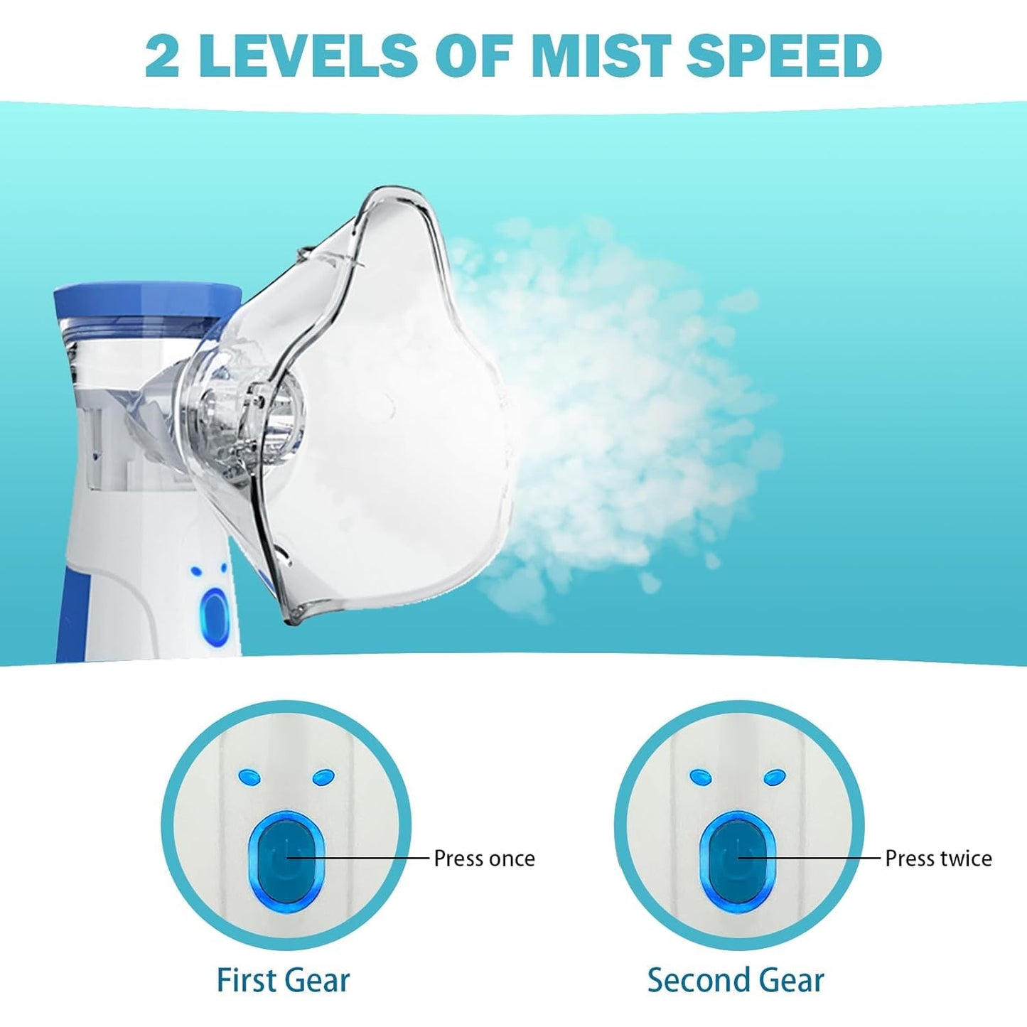Portable Mesh Nebulizer – Silent Ultrasonic Vaporizer for Asthma, Cold & Cough Relief