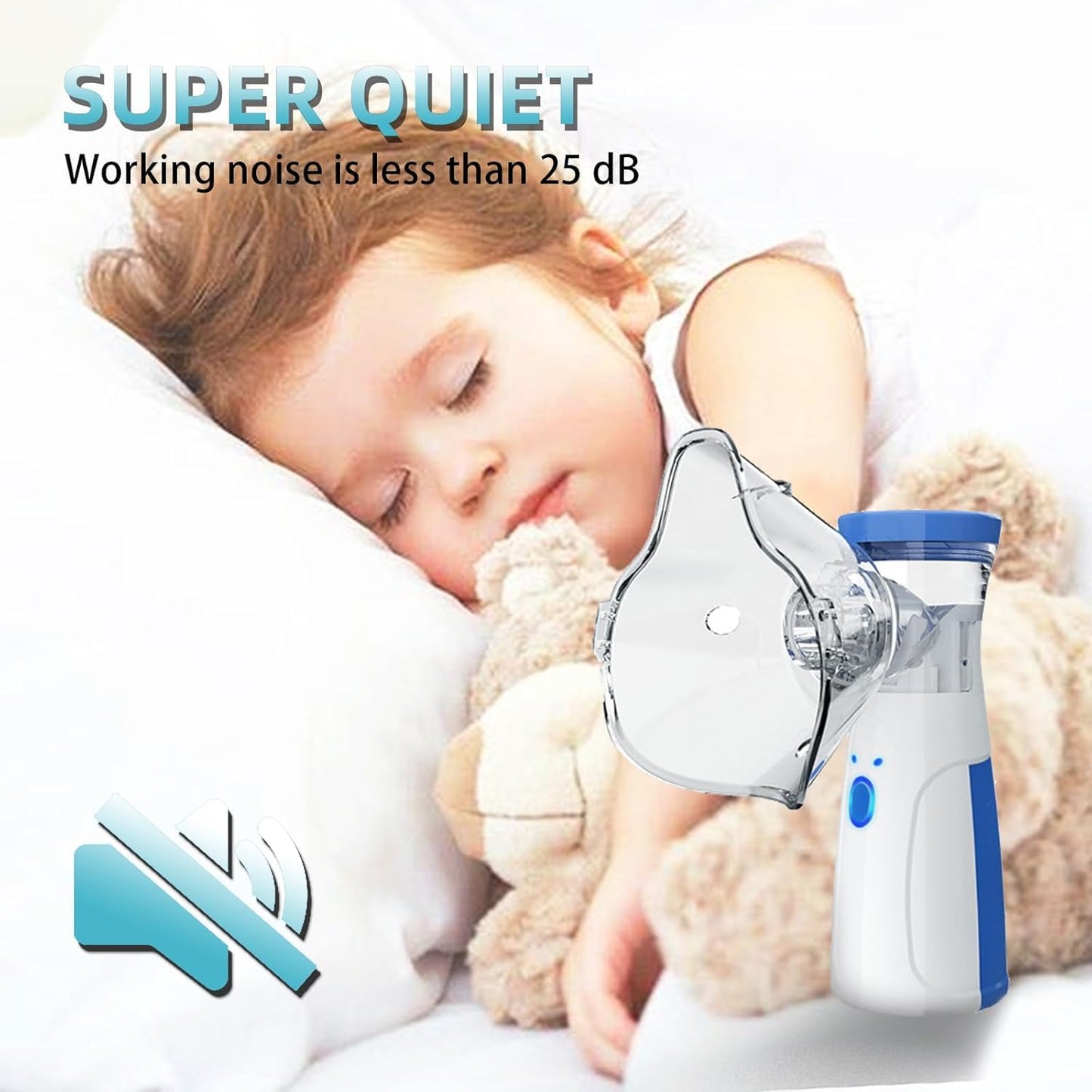 Portable Mesh Nebulizer – Silent Ultrasonic Vaporizer for Asthma, Cold & Cough Relief