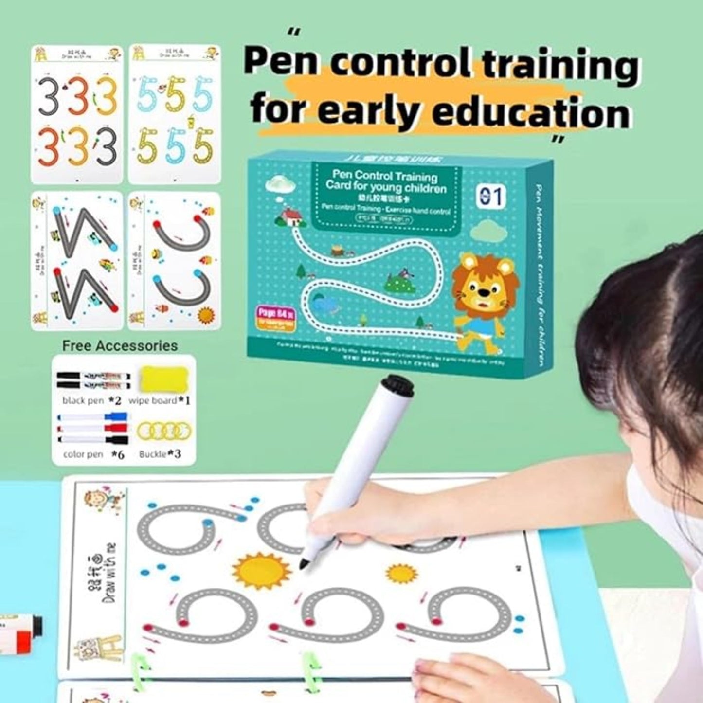 Reusable Tracing Book With 68 Pages + FREE Learning 2000+ pages PDF worksheet for kids📚